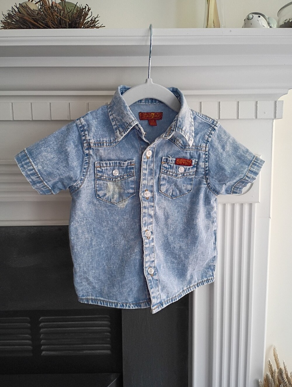 7 For All Mankind 2t Chambray Button Up